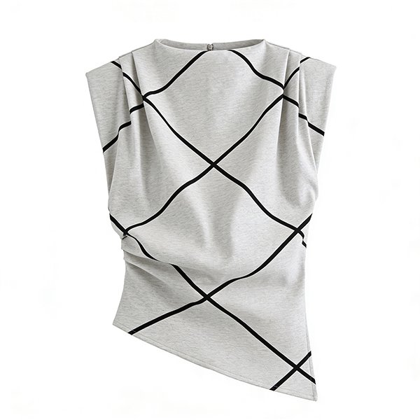 Women's Summer Thickened T-Shirt - Fashion Textured Shoulder Sleeveless