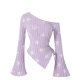 Women's Premium Knit Drawstring Top - Sexy Bell Sleeves Irregular Hem