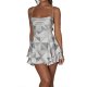 Women's Summer Double-Layer Dress - Sexy Pleated Sleeveless Backless Slim-Fit Mini